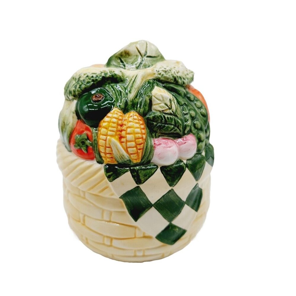 Susan Winget Sponge Holder Garden Vegetable Basket weave Harvest Autumn Bounty